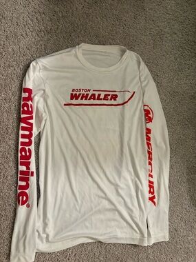 Boston Whaler White Long Sleeve Logo Tee - Graphic